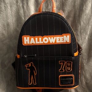 Price Reduced! Loungefly: Michael Meyers/Halloween Black and Orange Backpack
